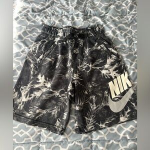 Nike Black & Gray Tie-Dye Logo Shorts